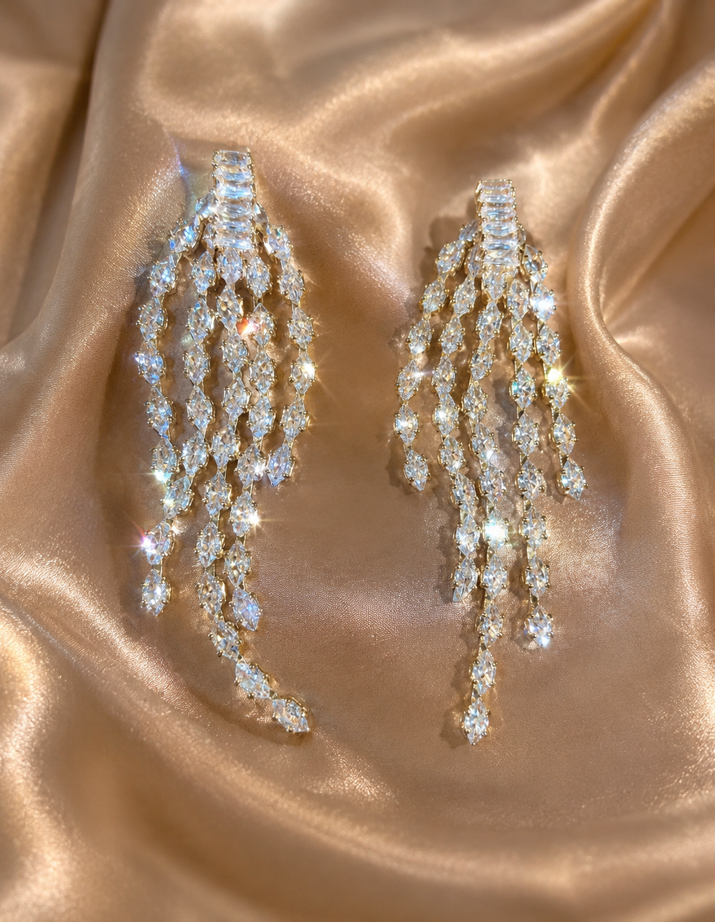 Celestia Cascade Rhinestone Drop Earrings