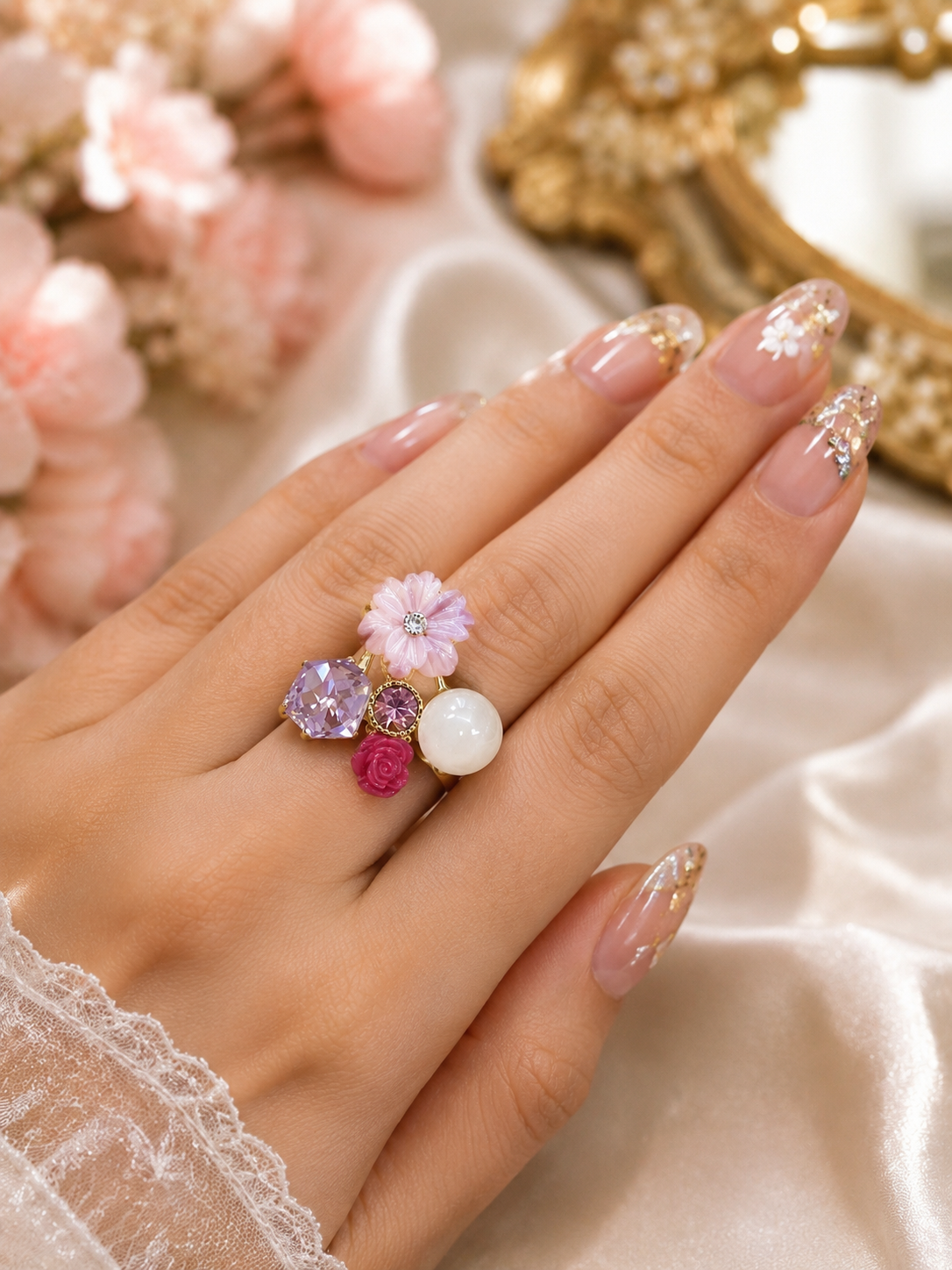 Preciosa Fioritura Floral Impression Ring