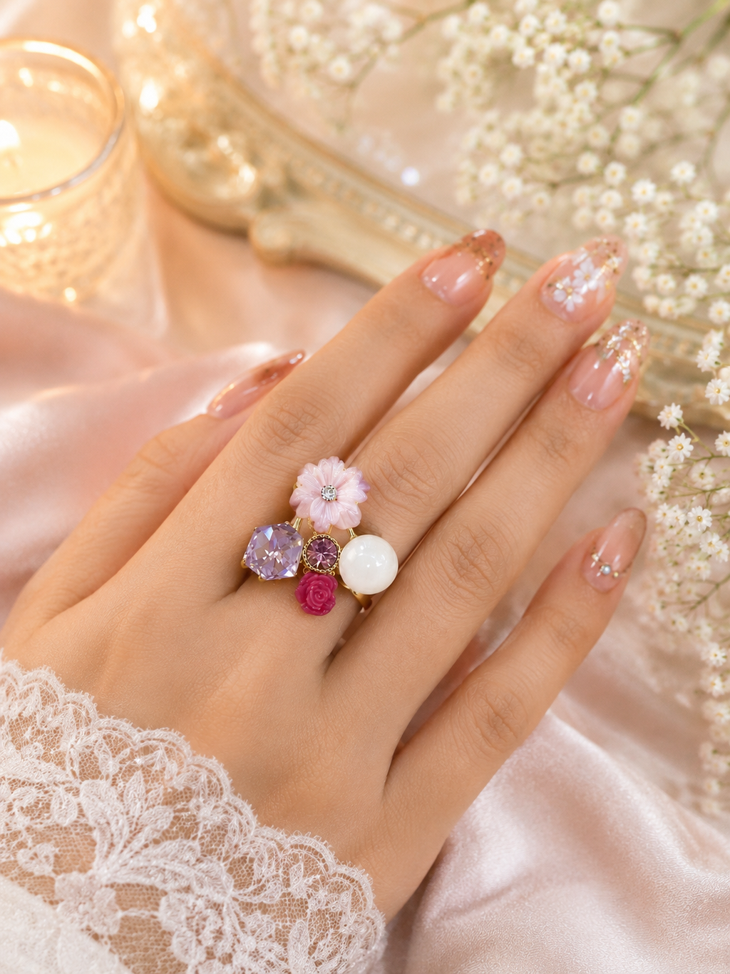 Preciosa Fioritura Floral Impression Ring