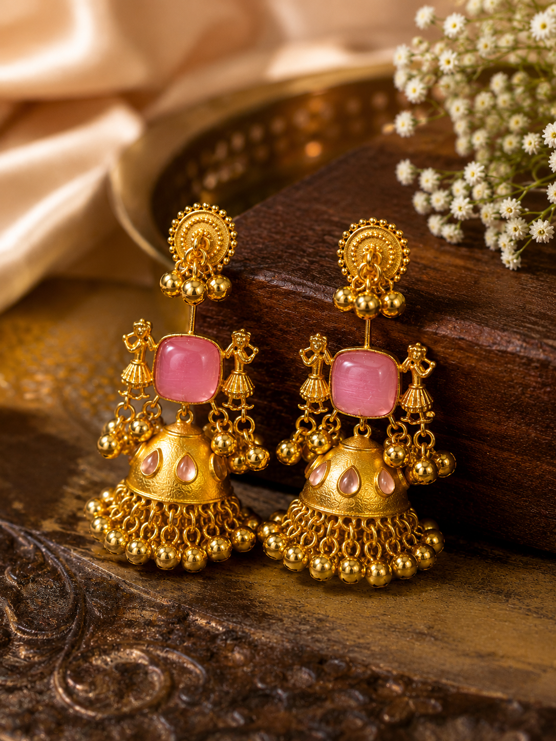 Nrityangana Viraasat Luxe – Temple Jhumka Kashmiri Earrings
