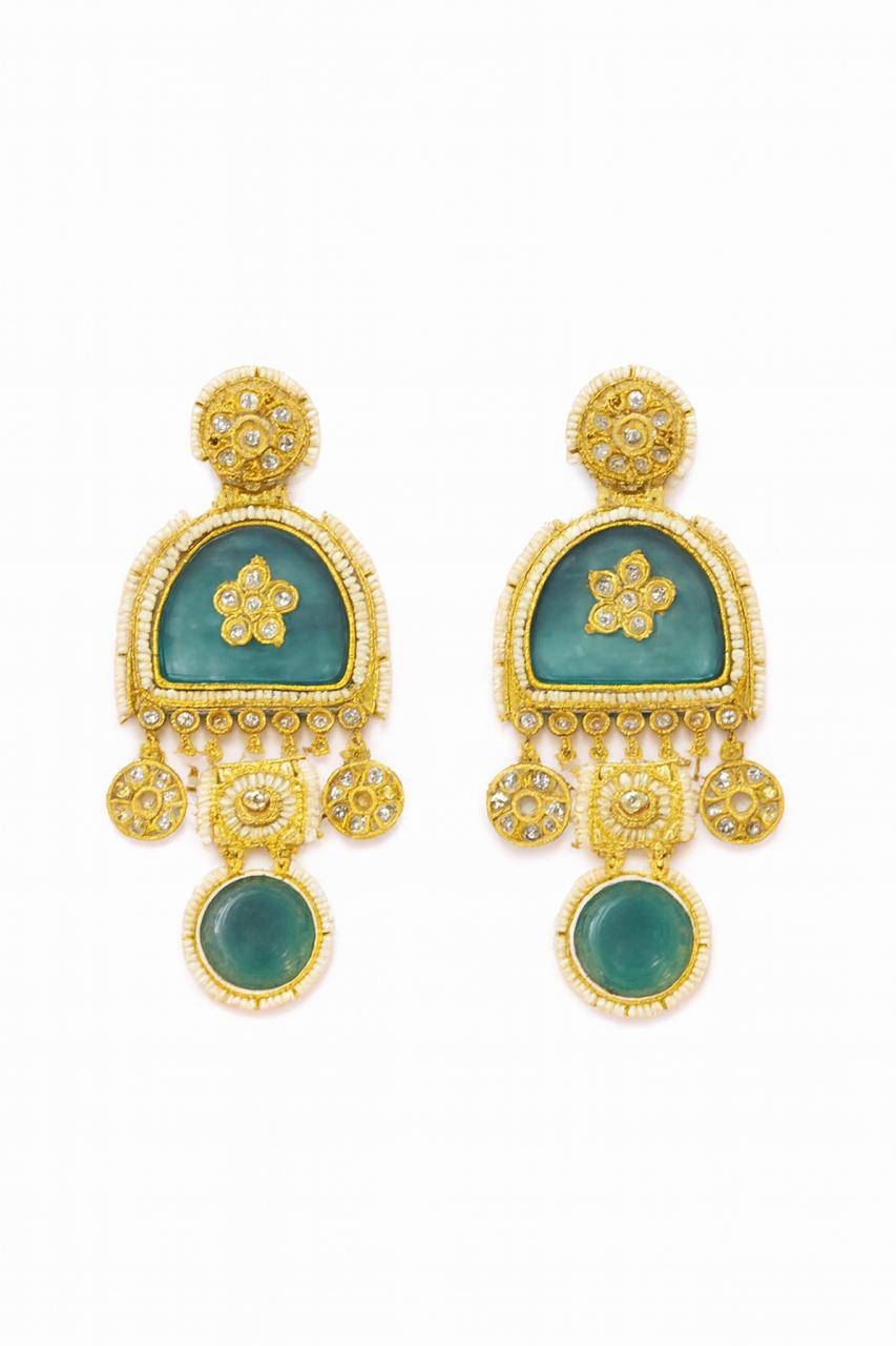 Zeenat-e-Kashmir Kundan Statement Kashmiri Earrings
