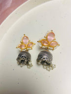 Chandrika Vanya Collection – Dual-Tone Jhumka Earrings with Pearl Drops