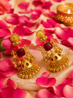 Nrityangana Viraasat Luxe – Temple Jhumka Kashmiri Earrings