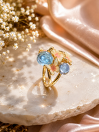 Butterfly & Gemstone Cluster Statement Ring Gold Tone – Stile Sovrano