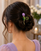 Stile Sovrano Tulipa Royale Tulip Hair Clutcher for Women | Luxury Gold-Tone Floral Claw Clip | Premium Designer Hair Accessory