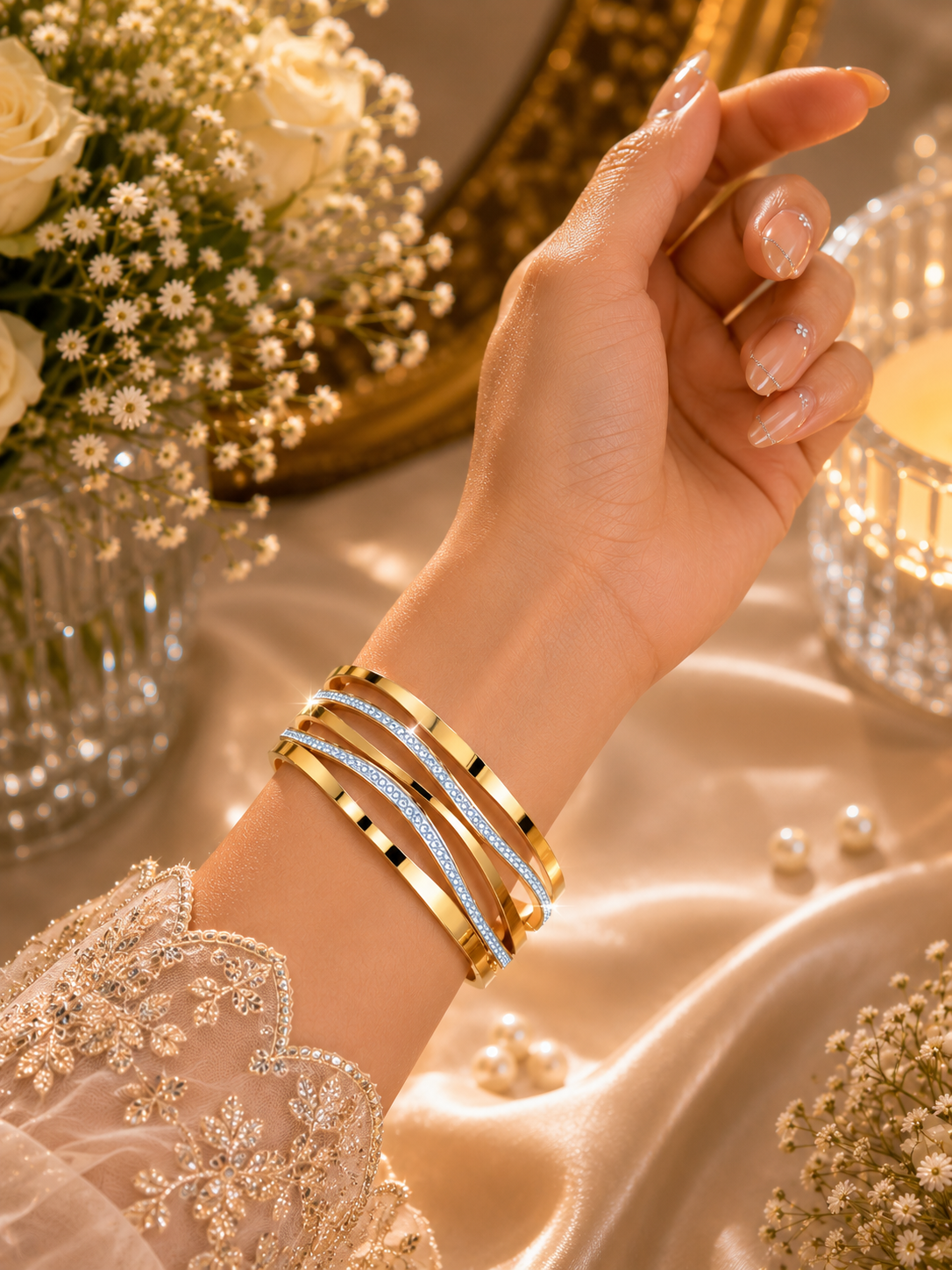 Twisted Elegance - Multi-Band Gold Bracelet
