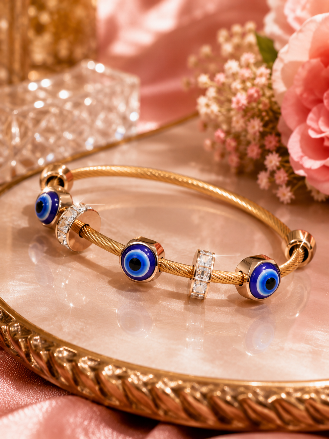 Evil Eye Charm Twist Cable Bracelet – Stile Sovrano