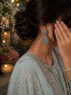 Gulnaar-e-Meenakari Floral Drop Kashmiri Earrings for women