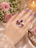 Copper Shell Gold Layered Petal Statement Ring – Stile Sovrano