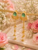 Stile Sovrano Noor-e-Kashmir Pearl Tassel Earrings for Women | Heritage Gold Statement Earrings