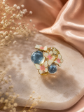 Butterfly & Gemstone Cluster Statement Ring Gold Tone – Stile Sovrano