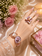 Celestia Shell Cuff – Radiant Whorls in Blushed Metal