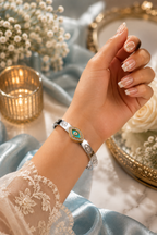 Eye Silver Tone Cuff Bracelet with Crystal – Stile Sovrano