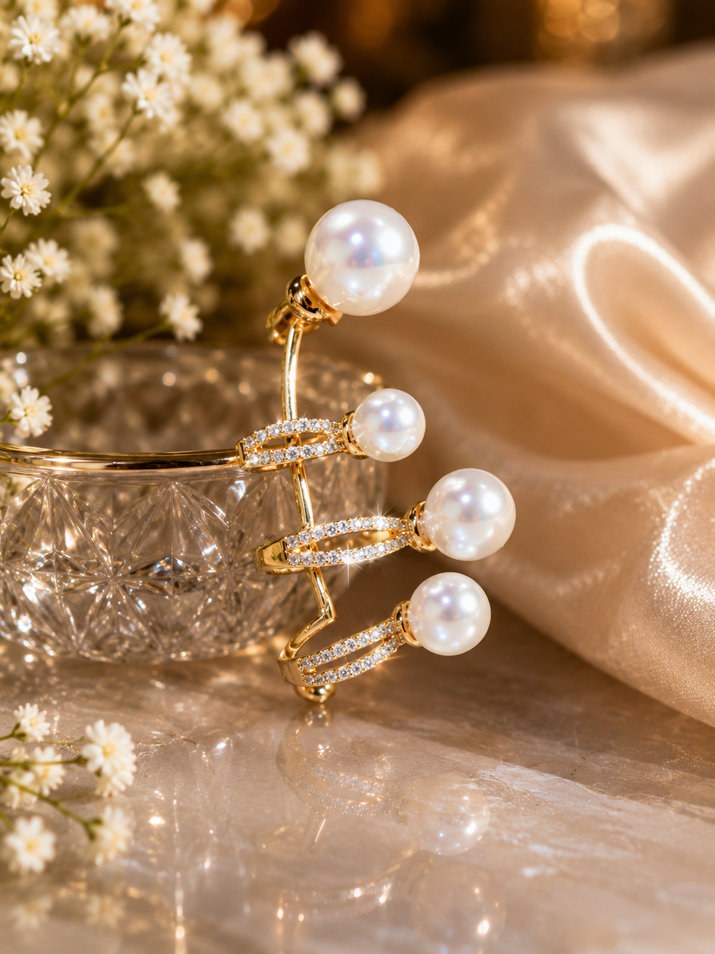 Pearl Halo EarCuffs
