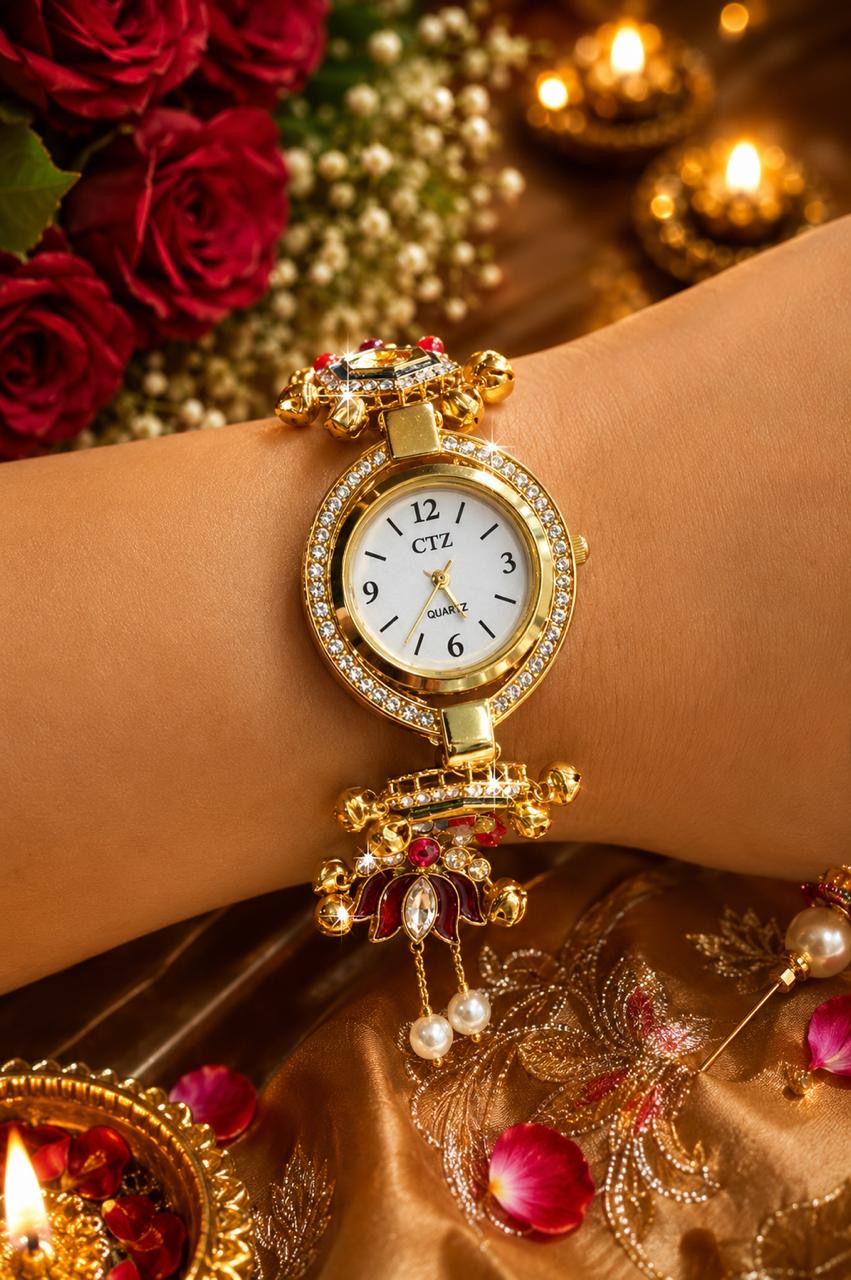 Stile Sovrano Raksha Bandhan Heritage Rakhi Bracelet Watch for Brother | Premium Designer Rakhi Watch | Rakhi Utsav Collection