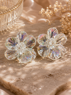 Aurora Petal Crystal Flower Studs Earrings
