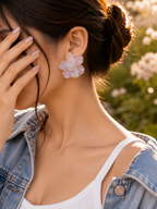 Aurora Petal Crystal Flower Studs Earrings