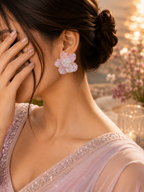 Aurora Petal Crystal Flower Studs Earrings
