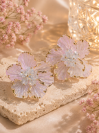 Aurora Petal Crystal Flower Studs Earrings