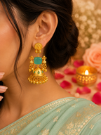 Nrityangana Viraasat Luxe – Temple Jhumka Kashmiri Earrings