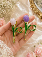 Stile Sovrano Tulipa Royale Tulip Hair Clutcher for Women | Luxury Gold-Tone Floral Claw Clip | Premium Designer Hair Accessory