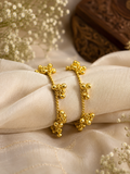 Svarna Ghungroo Luxe Collection – Gold-Finished Statement Bangles with Bell Cluster Detailing - Pair
