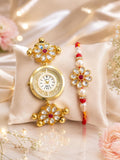 Stile Sovrano Prem Bandhan Bhai Bhabhi Rakhi Watch Combo | Floral Bracelet Watch with Matching Rakhi | Rakhi Utsav Collection