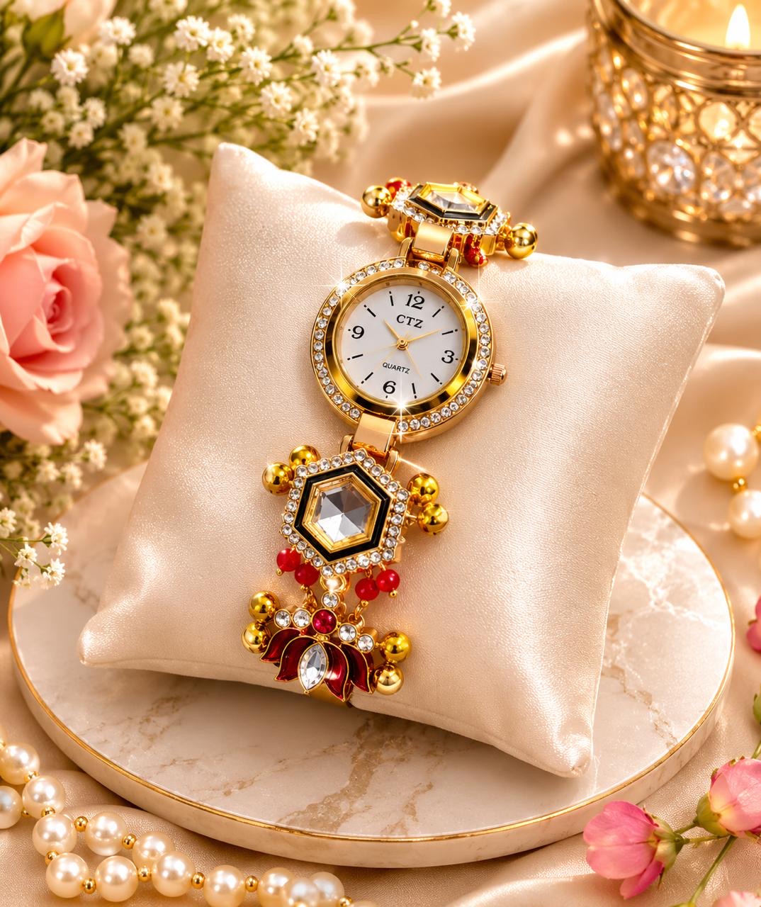 Stile Sovrano Raksha Bandhan Heritage Rakhi Bracelet Watch for Brother | Premium Designer Rakhi Watch | Rakhi Utsav Collection