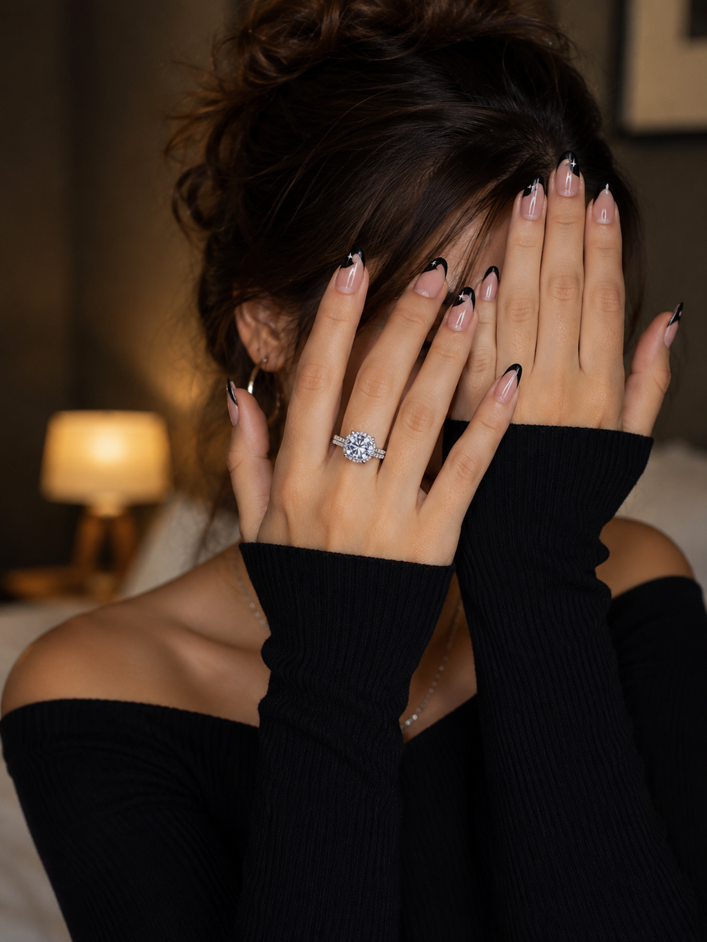 Round Cut Crystal Solitaire Statement Ring Silver Tone – Stile Sovrano