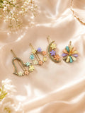 Pushpika Royale Floral Hair Clip Set for Women | Luxury Crystal & Pastel Flower Designer Hair Pins | Premium Fashion Hair Accessories