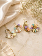 Pushpika Royale Floral Hair Clip Set for Women | Luxury Crystal & Pastel Flower Designer Hair Pins | Premium Fashion Hair Accessories