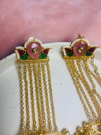 Jashn-e-Kashmir Royal Long Chain Meenakari Kashmiri Jhumka Earrings