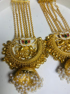 Jashn-e-Kashmir Royal Long Chain Meenakari Kashmiri Jhumka Earrings