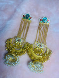 Jashn-e-Kashmir Royal Long Chain Meenakari Kashmiri Jhumka Earrings