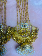 Jashn-e-Kashmir Royal Long Chain Meenakari Kashmiri Jhumka Earrings