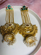 Jashn-e-Kashmir Royal Long Chain Meenakari Kashmiri Jhumka Earrings
