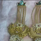 Jashn-e-Kashmir Royal Long Chain Meenakari Kashmiri Jhumka Earrings